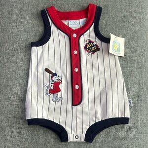 First Moments Baseball One Piece Romper Size 6-9 Months